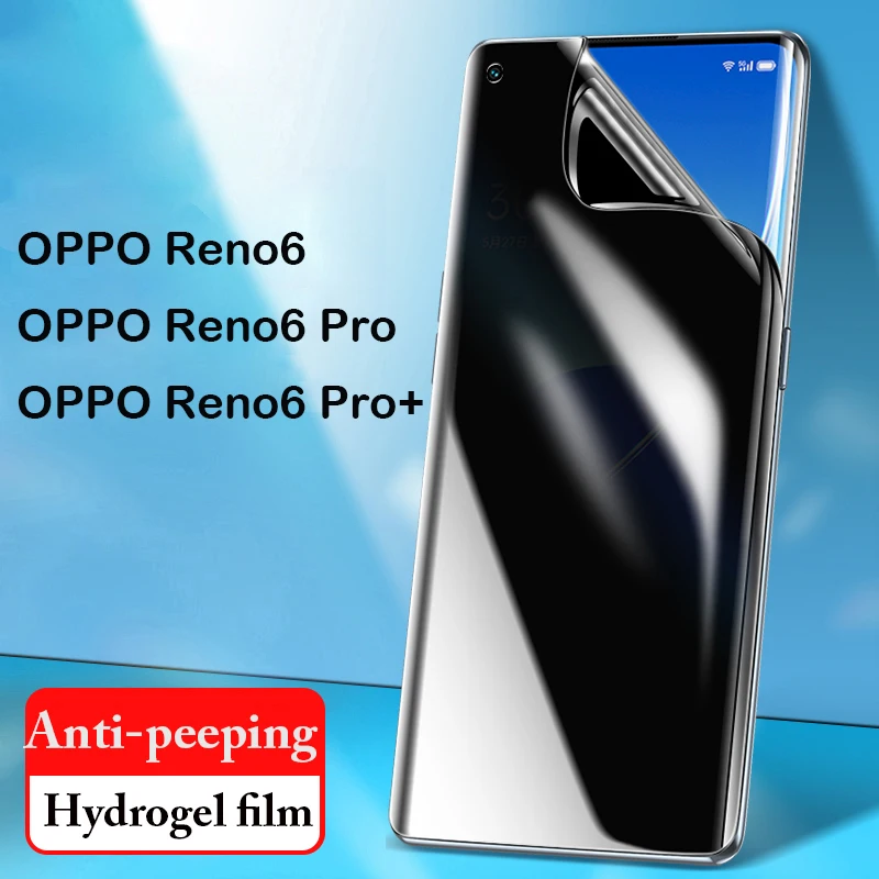 

Anti-Peeping Hydrogel Film For OPPO Reno6 Pro Plus Reno 6 Pro+ Reno6Pro Screen Protector Unlock Anti Glare Private Spy Soft Film