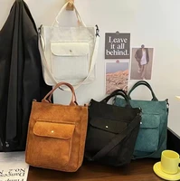 messenger bags women 2022 new corduroy canvas shoulder crossbody bag fashion leisure shopping organizer travel button handbag