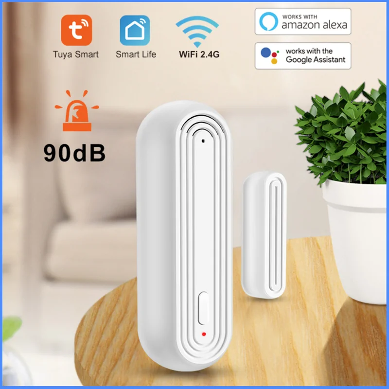 

CoRui Tuya WiFi Smart Door Sensor 90dB Siren APP Control Reminder Smart Home Security Alarm System for Alexa Google Assistant