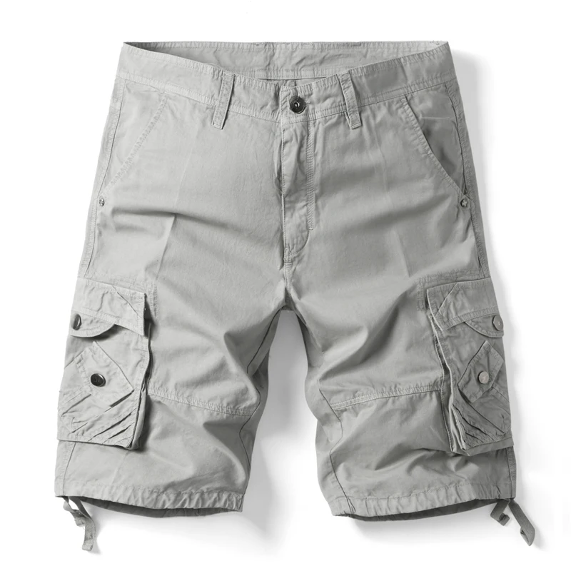 New Summer Cotton Cargo Shorts Men 