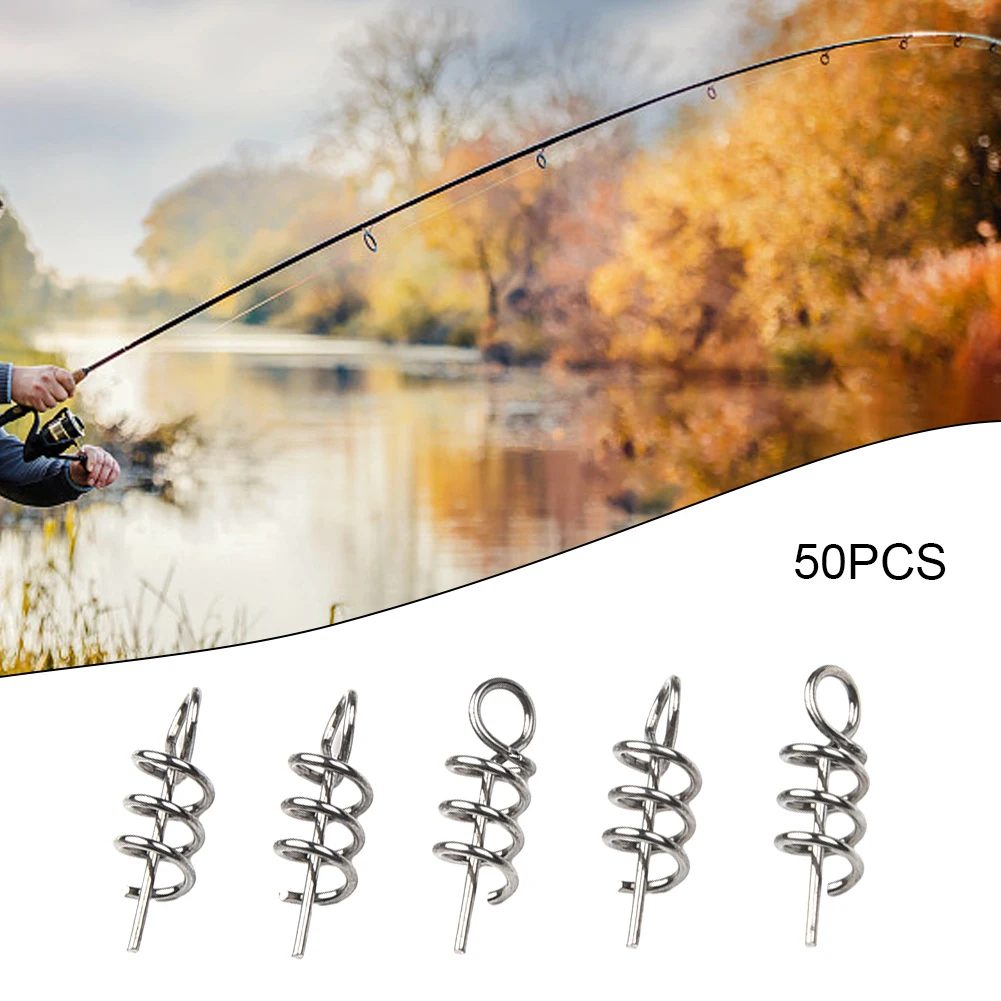 

Lock Stitch Lure Pogo Pins 50 Pack of Soft Bait Lure Spring Lock Pins with Crank Hook – Your Secret to Successful Fishing
