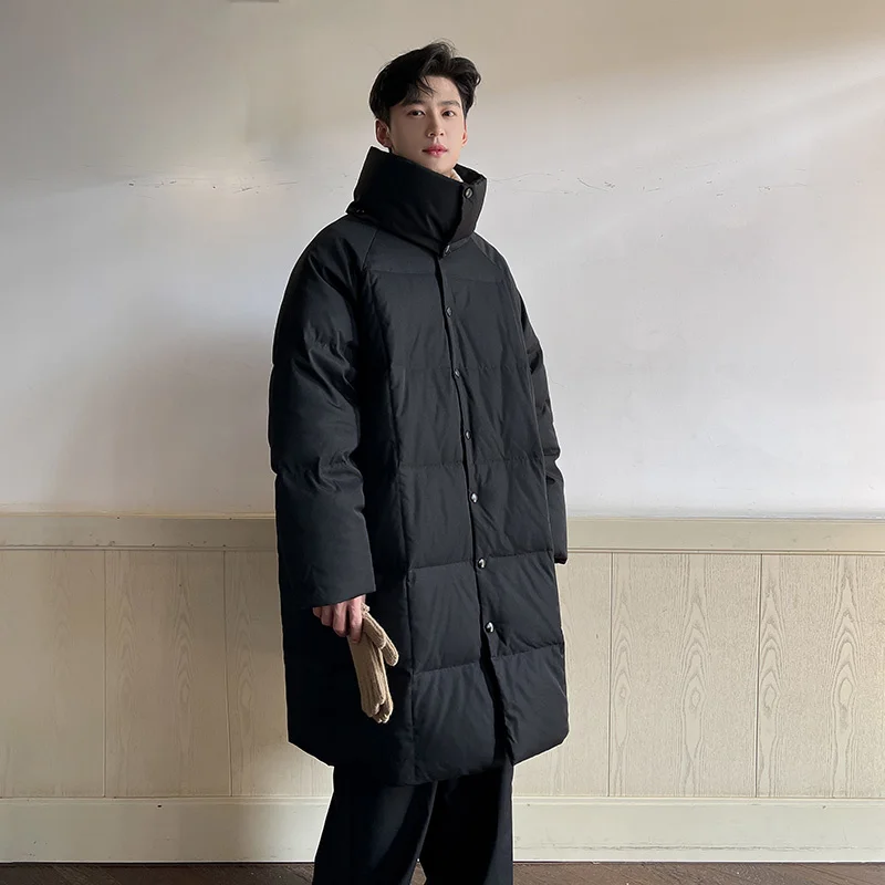 Winter Jacket Men Warm Fashion Oversized Thickened Long Coat Men Korean Loose Black Beige Thick Jacket Mens Parker Clothes M-2XL