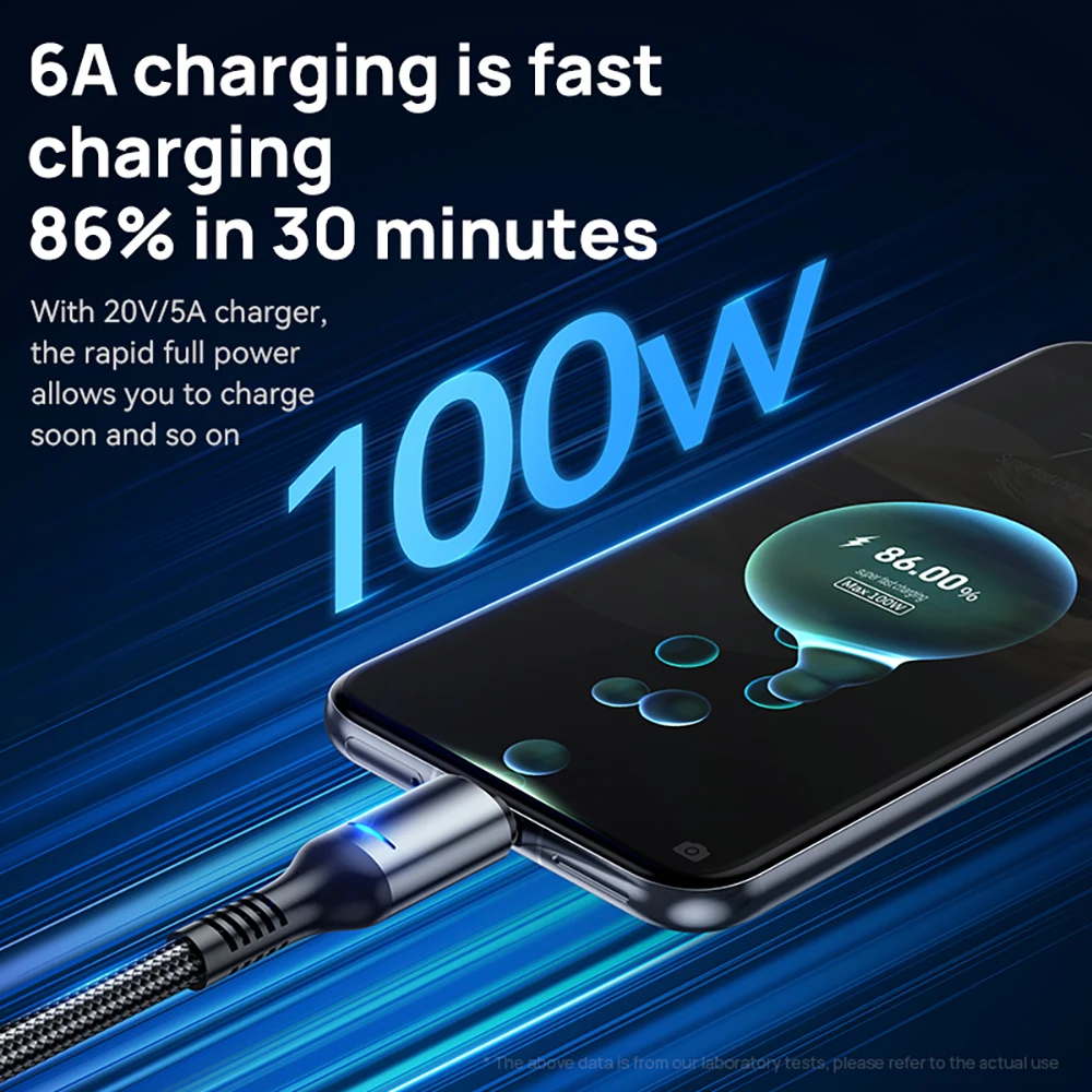 USB-C 100 Вт 6 А кабель для быстрой зарядки с интеллектуальным автоматическим