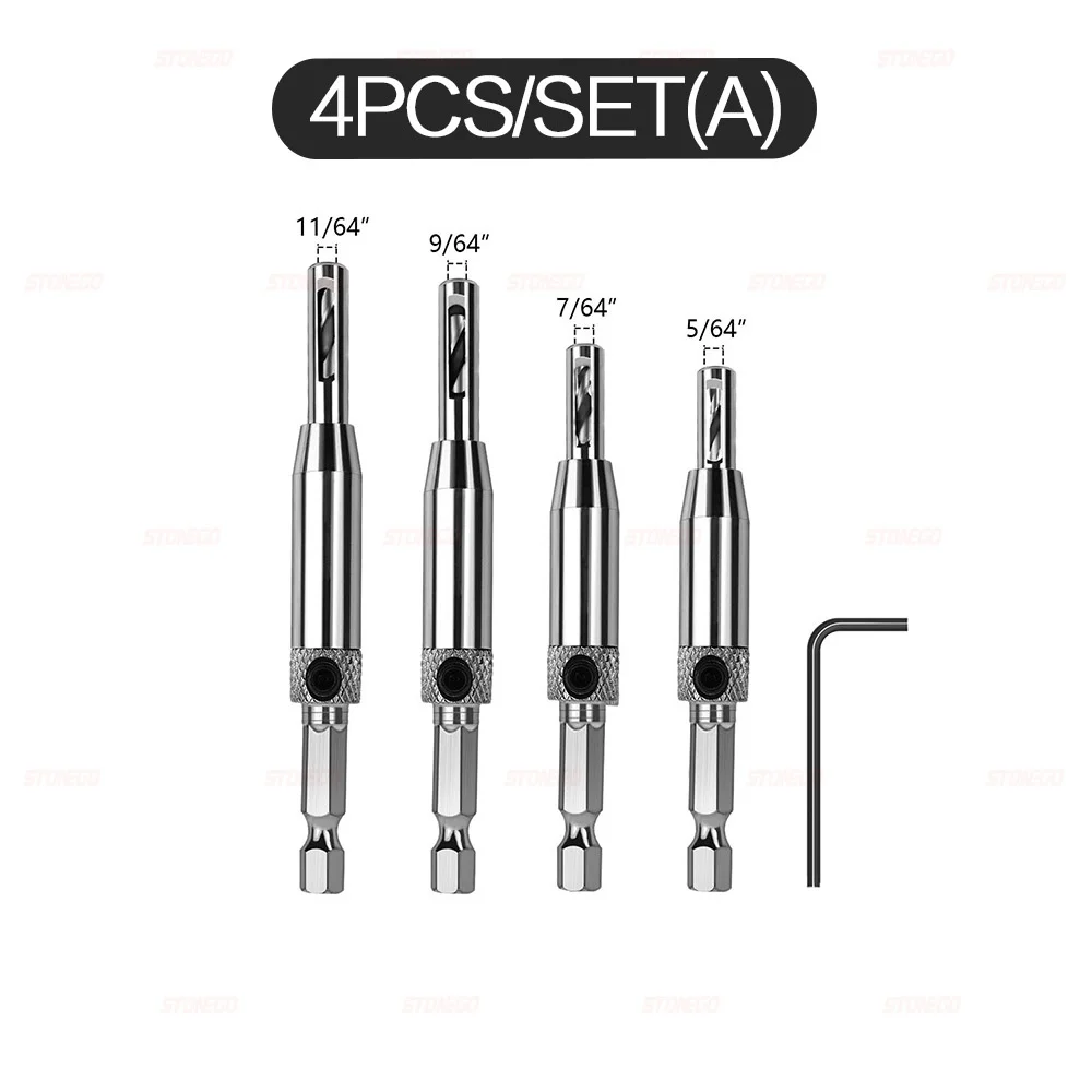 

Набор корончатых сверл STONEGO, комплект из 4/7/16 насадок для отверстий, для дверей, Самоцентрирующийся электроинструмент для деревообработки