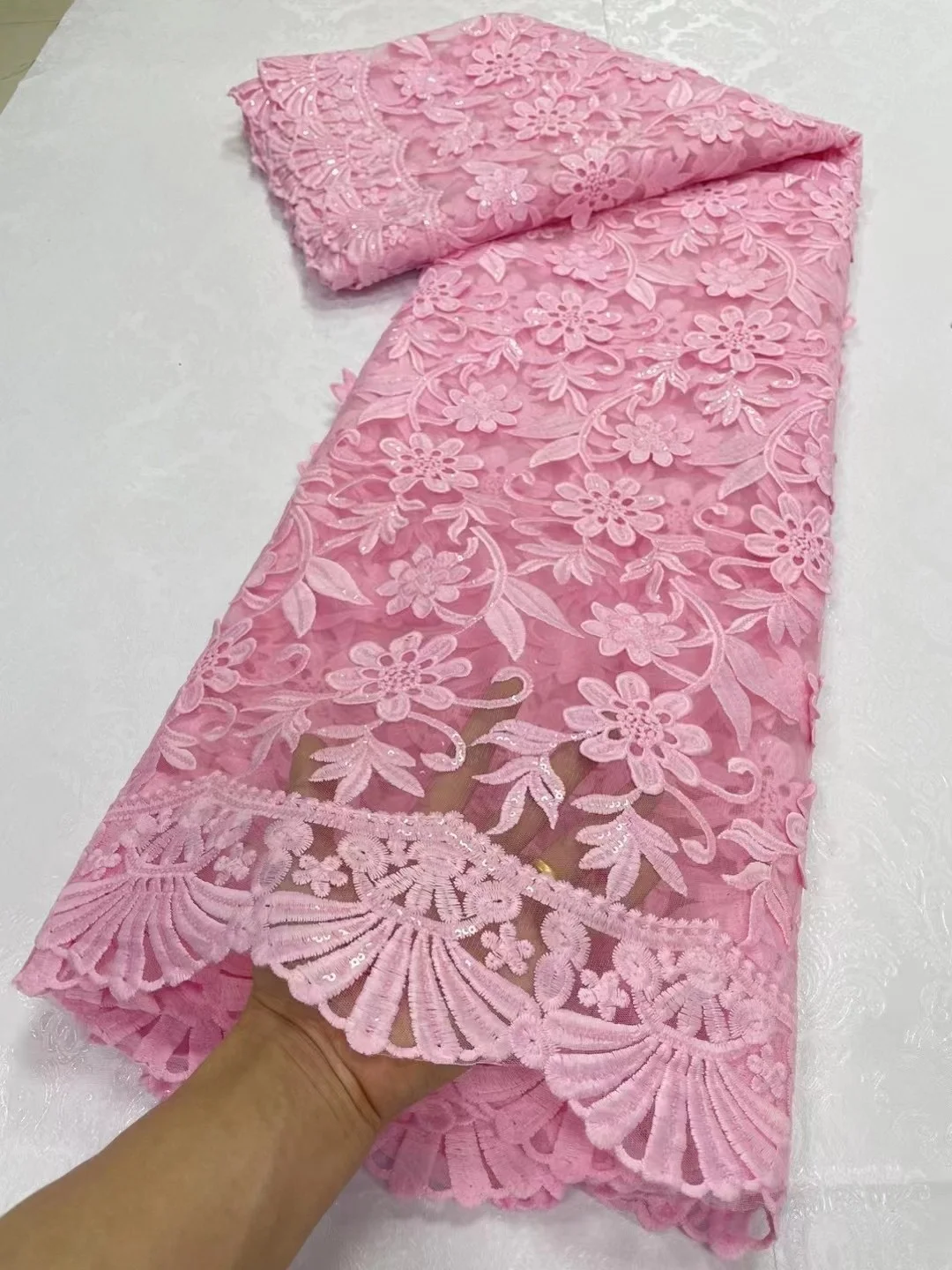 Лидер продаж африканская кружевная ткань с блестками высококачественное