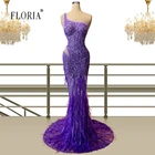 Женское вечернее платье с юбкой-годе, элегантное фиолетовое платье на одно плечо для выпускного вечера, 2022