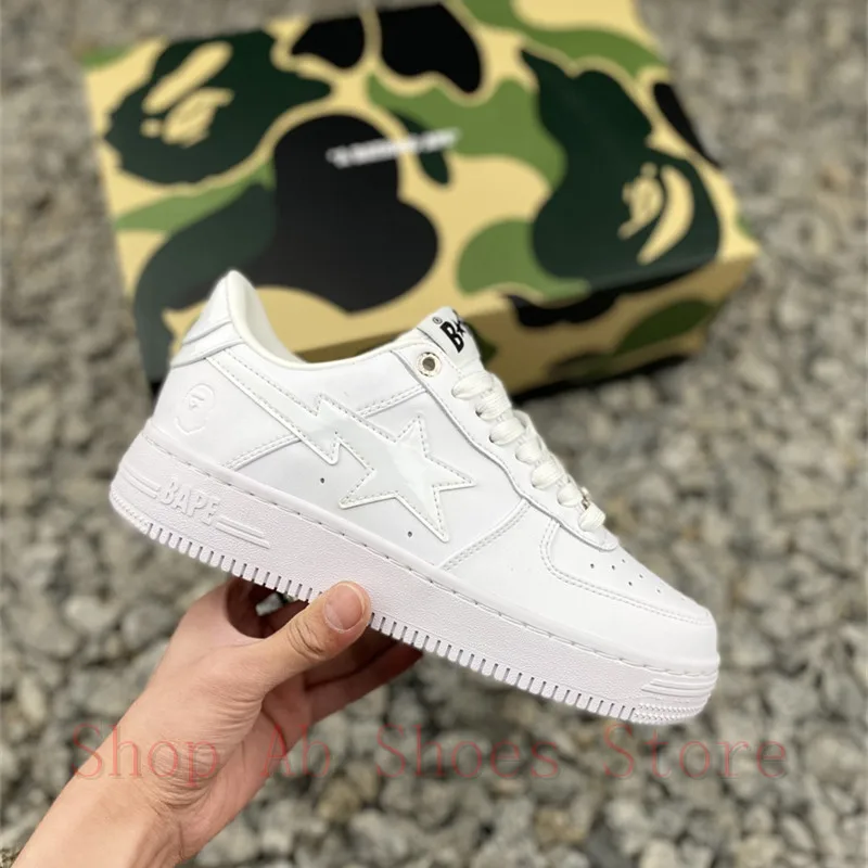 Original A Bathing Ape Sport Sneakers White Color Men's Outdoor Shoes Women Running Shoes Unisex Air Max Shoes 36-45