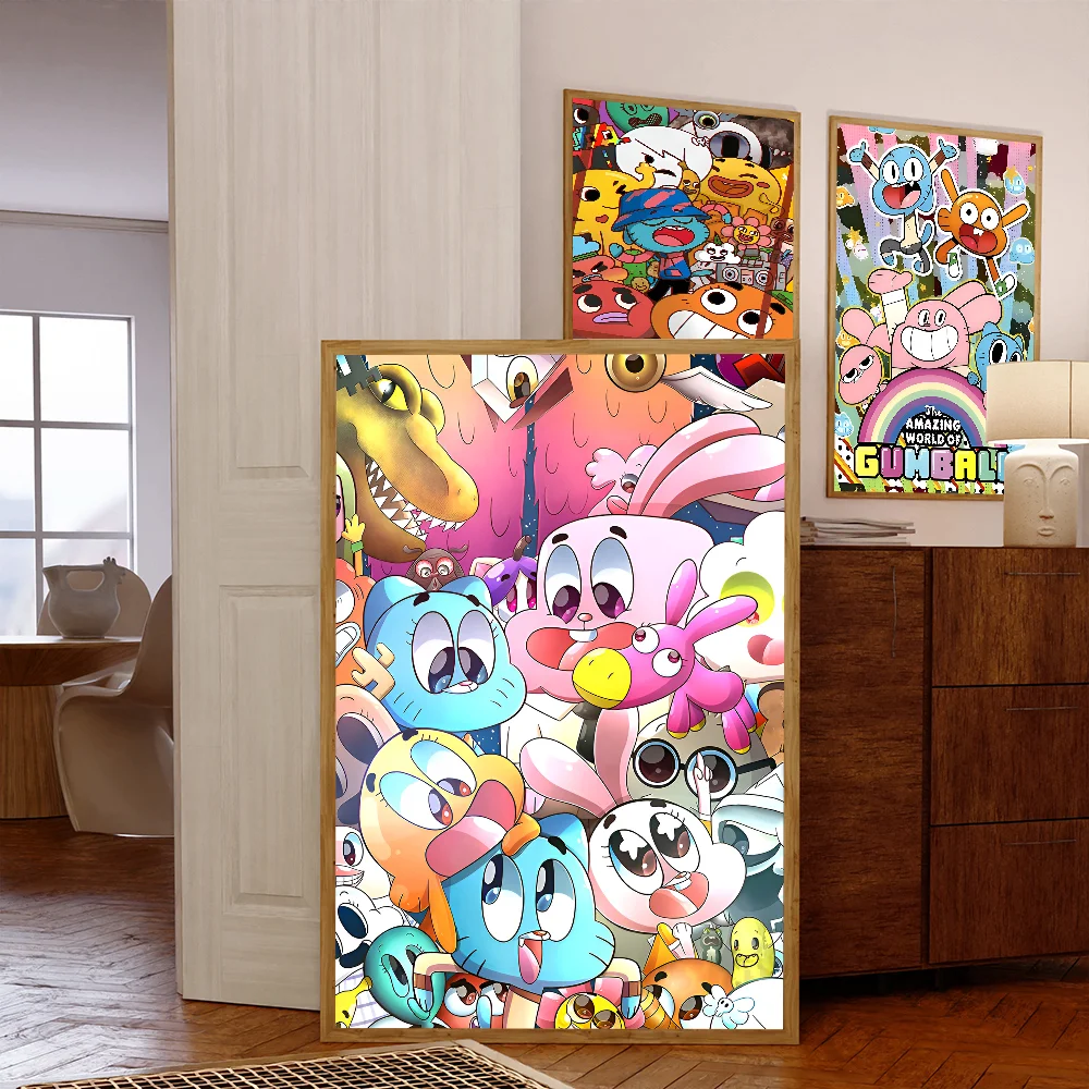 Удивительный мир мультфильм G-Gumball самоклеящаяся искусство Женская комната бар