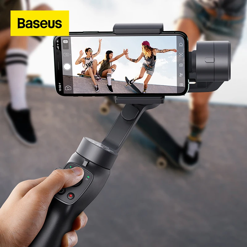 

Baseus Bluetooth Handheld Gimbal Stabilizer Mobile Phone Selfie Stick 3-Axis Holder Adjustable Modes for iPhone Action Camera