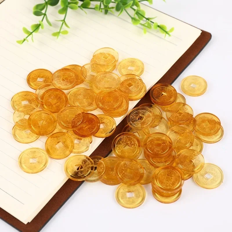 10 шт./лот фэн-шуй хрустальная монета деньги удача богатство китайская украшение