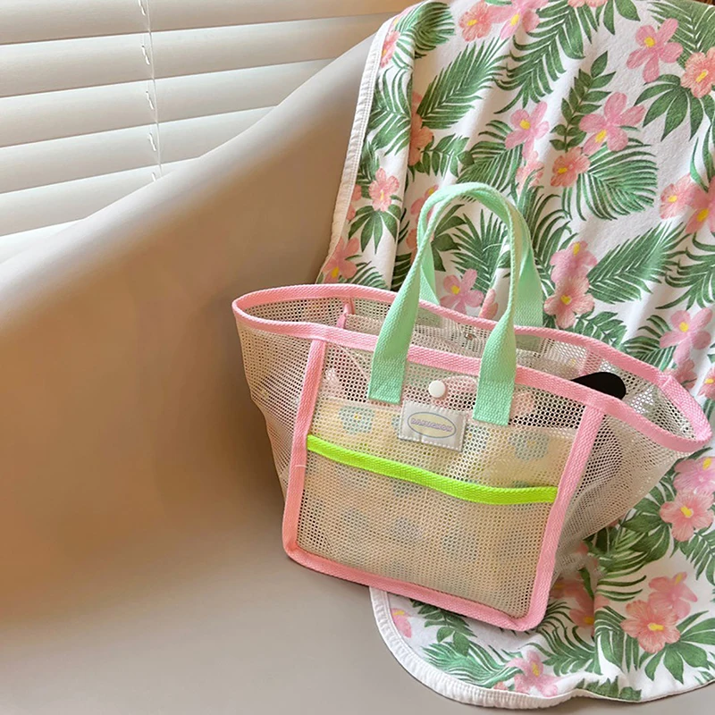 Портативная сетчатая пляжная сумка водонепроницаемая прозрачная дорожная для