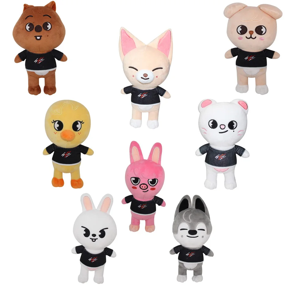 25cm Skzoo Plush Toys Stray Kids Cartoon Stuffed Animal Plushies Doll Wolf Chan Leebit Fox.ny Jiniret Puppym Kids Fans Gift