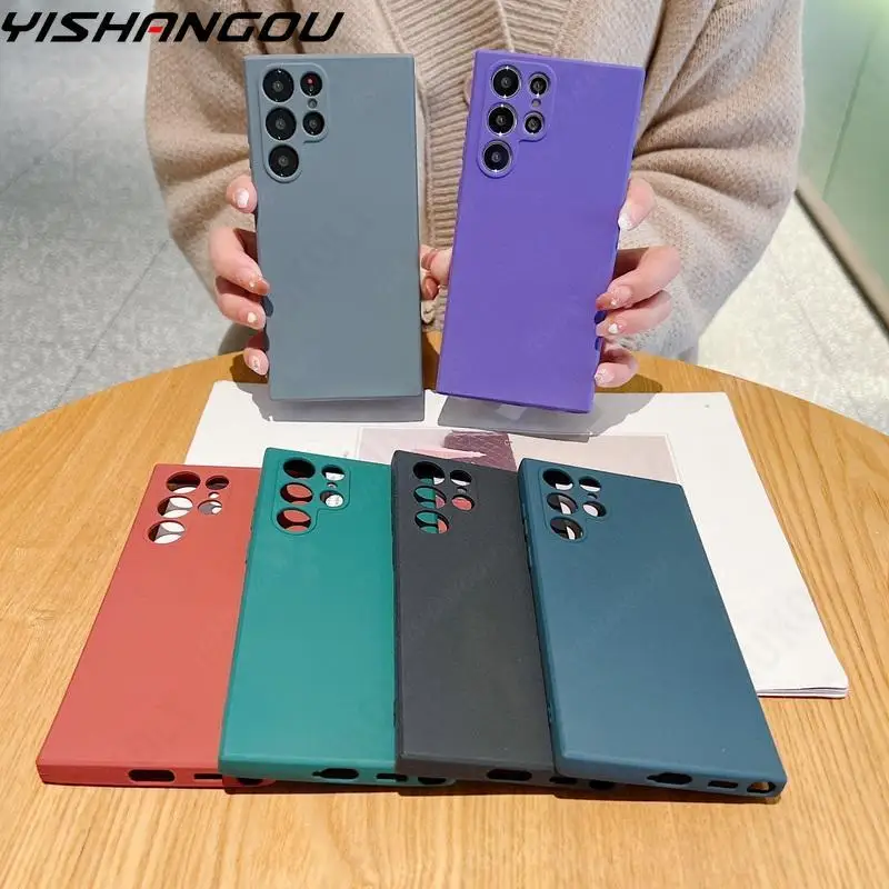 Ультратонкий матовый чехол для Samsung Galaxy S23 S22 S21 Ultra S20 S23 FE Plus A53 A52 A14 A13 A54 A72 Shockprood, мягкий чехол для телефона