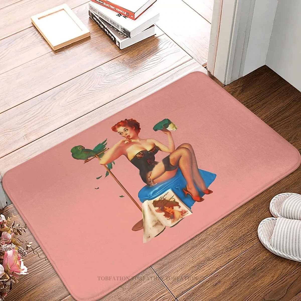 

Противоскользящий Придверный коврик Pin Up Girl, игровой коврик с птицей для ванной, кухонный коврик, уличный ковер, домашний современный декор