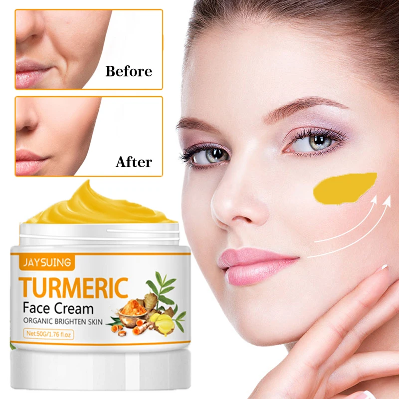 Turmeric Whitening Face Cream Fade Dark Spots Wrinkle Removal Lighten Skin Brighten Moisturizing Lift Firming Korean Cosmetics