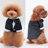 male dog clothes boy dog suit tuxedo coat jacket puppy pet wedding dress small dog chihuahua costume black pet party apparel