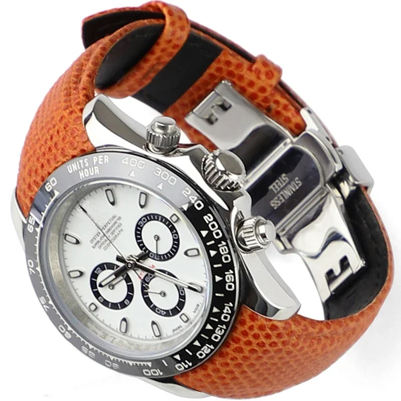 Ремешок из коровьей кожи с изогнутым концом 20 мм для Rolex Daytona Submariner GMT-Master II Explorer 2