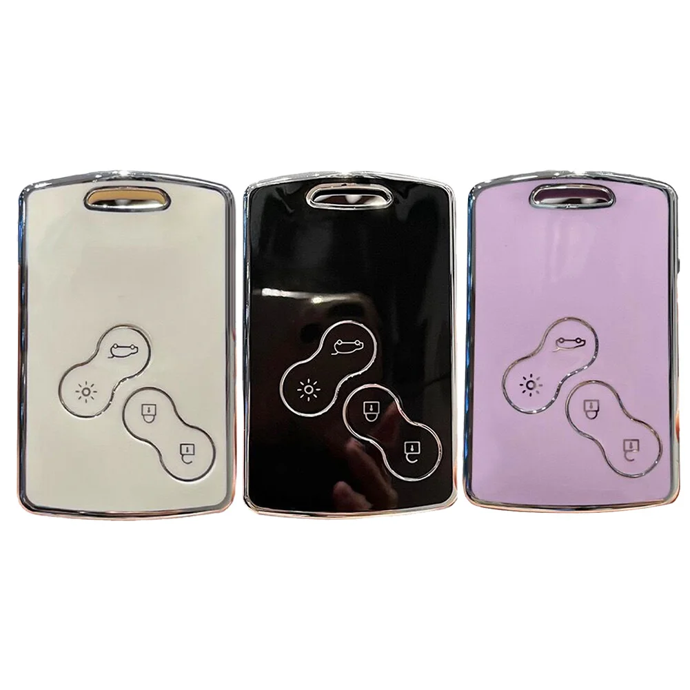 

4 Button TPU Car Key Case Cover Shell Fob For Renault For Duster For Clio Fob Shell Protector Keychain Auto Accessories