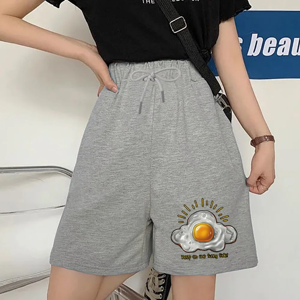 

2022 Women Shorts Summer Causal Drawstring Quick Dry Elastic Sports Fitness Loose Shorts Female Japan Print Five-point Pant