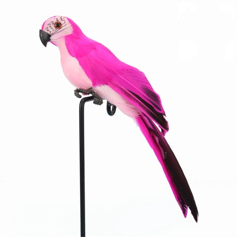 

35cm Handmade Simulation Parrot Creative Feather Lawn Figurine Christmas Tree Decor Animal Garden Bird Prop Decoration Miniature