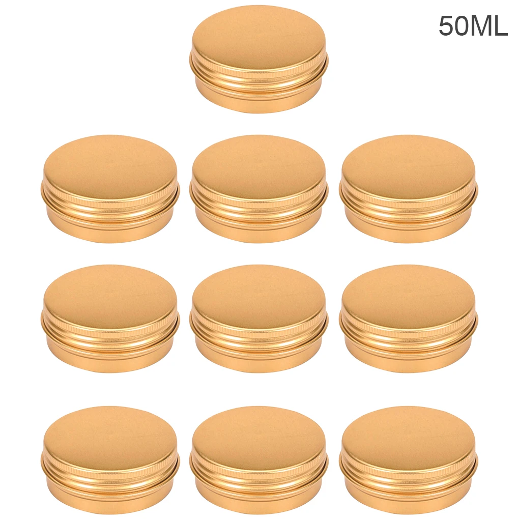 

10Pcs Storage Jar Aluminum Wax Tea Cans Makeup Box Outdoor Travel Cosmetic Pill Case 50/60/100/150 ML Portable Storage Box