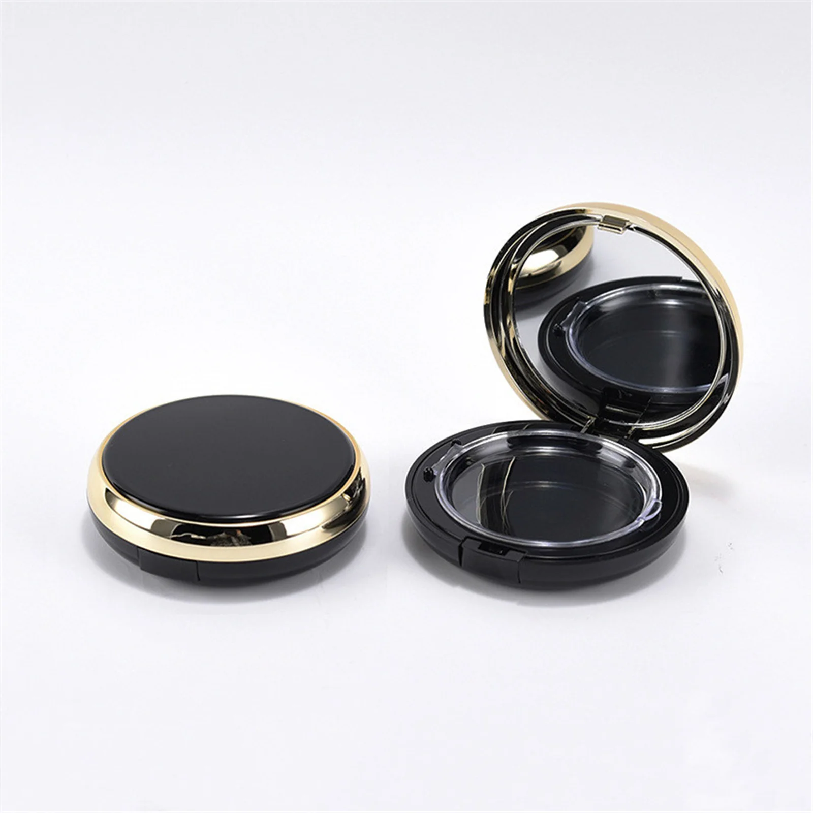 

59mm Inner Diameter Powder Box Double Layer With Mirror Blush Highlight Packing Box with Puff Position Empty Cosmetic Containers
