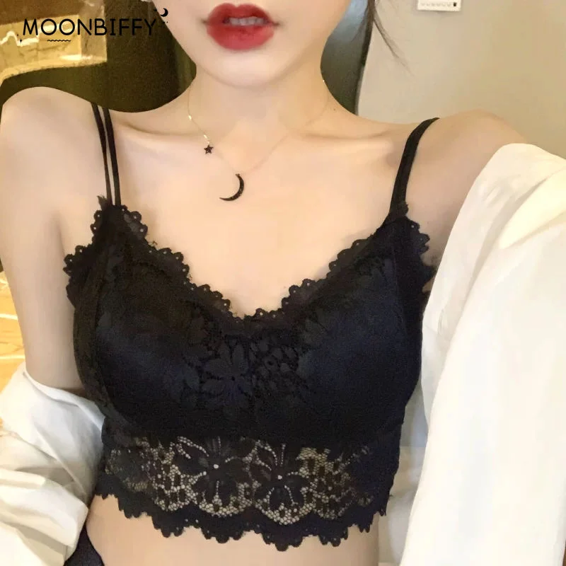 

Lace Bra Beauty Back Bralette Women Sexy Wrapped Chest Camisole Tube Top Bottoming Vest Gathered Student Girl Underwear
