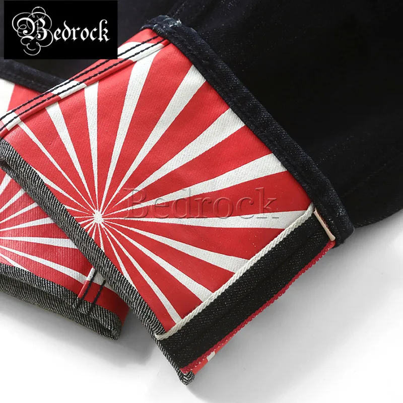 MBBCAR 14.5oz washed deep blue selvedge denim jeans for men Lucky Cat print embroidered 100 cotton slim retro pencil pants 7409