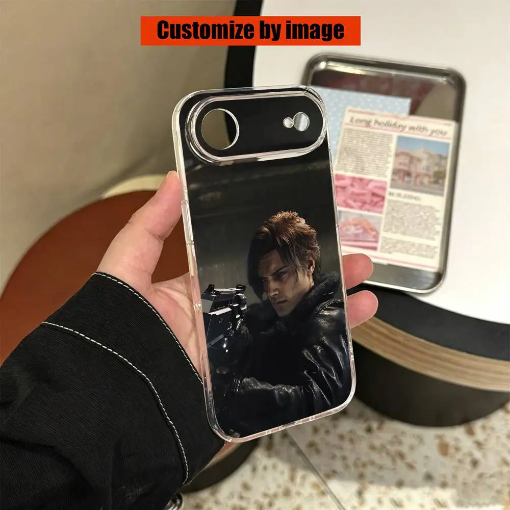 Фото Чехол для телефона Resident Evil Leon K-Kennedy для iPhone 17 16 15 14 13 12 11 Mini Pro Max Plus, прозрачный №3
