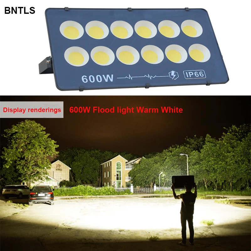 

led lights led 220v LED Spotlight Flood Light 100W 200W 300W 400W 500W 600W AC220V Waterproof IP66 Outdoor Garden Lamp