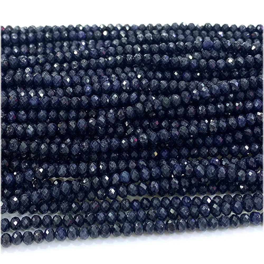 

Veemake Sapphire Faceted Rondelle Beads Jewelry Design Making Natural Gemstones Crystal DIY Necklace Bracelets Earrings Pendant
