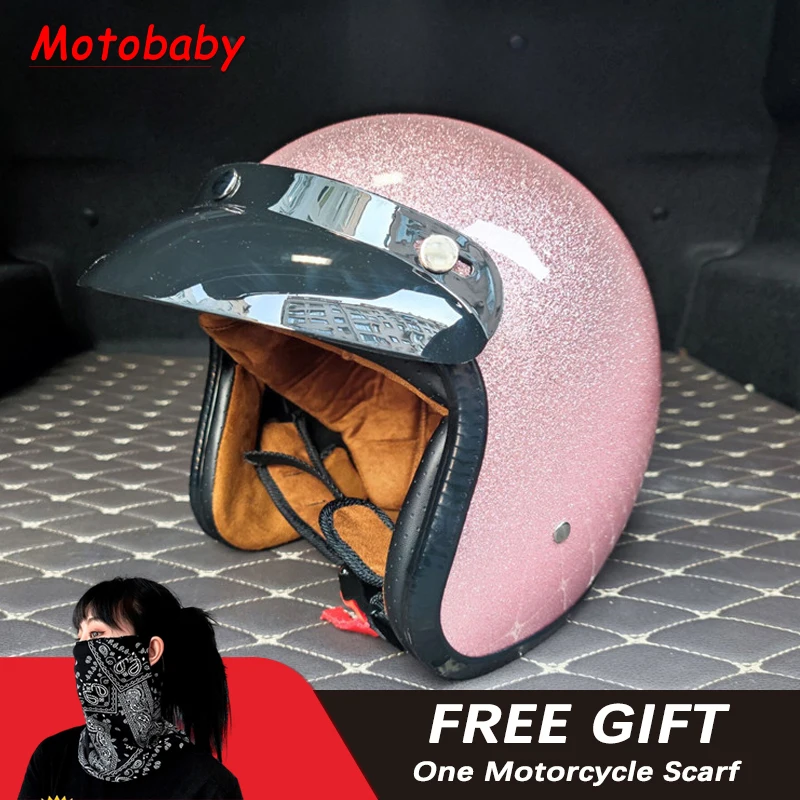 

Motobaby New Fashion Motorcycle 3/4 Helmet Scooter Riding Cruiser Chopper Open Face Helmet DOT Certification