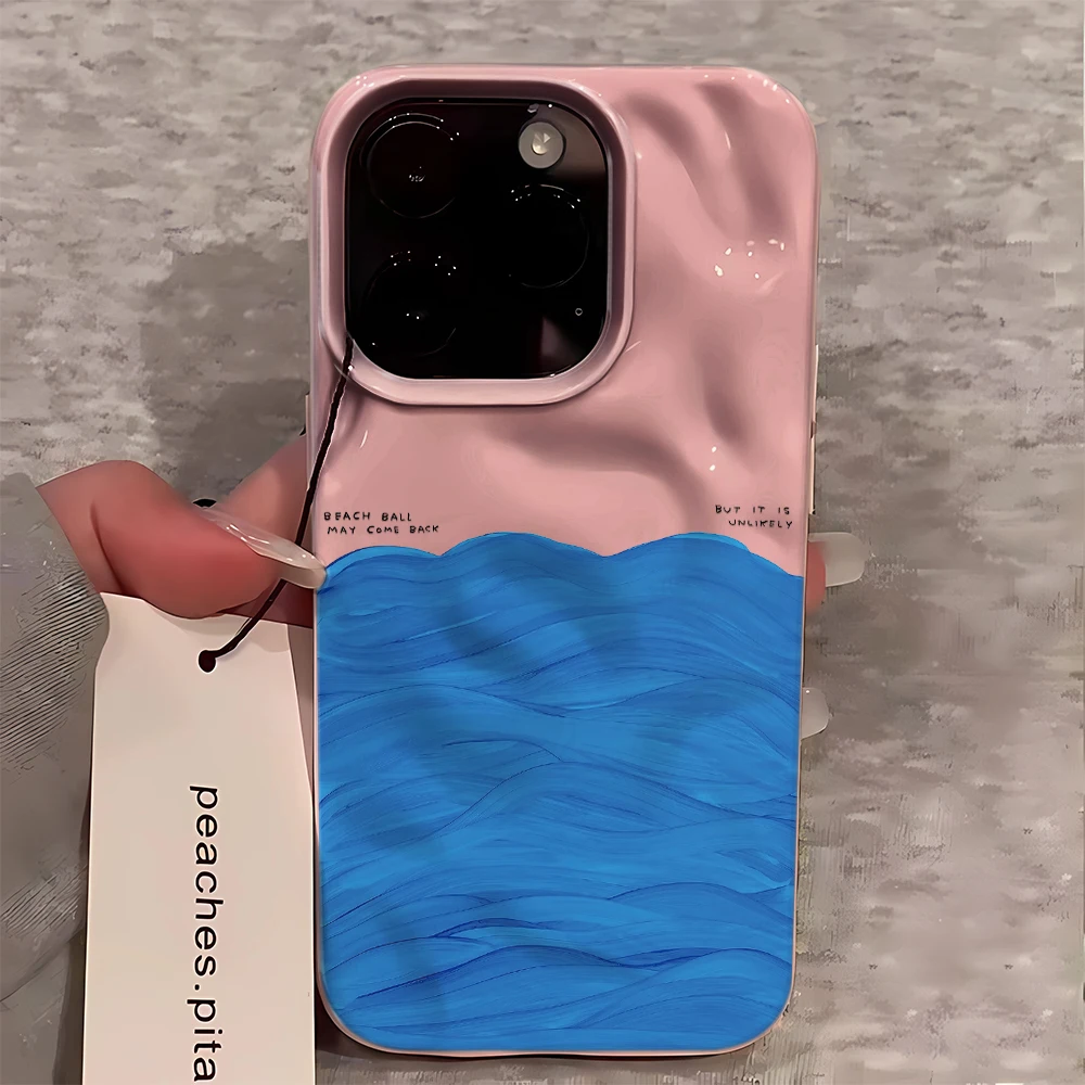 Фото Стильный и модный чехол для телефона Blue Ocean Wave Sea Bright Y2K класса люкс для iPhone 16, 13, 12, 11, 15, 17 Pro, 14, New Plus Max Air №4