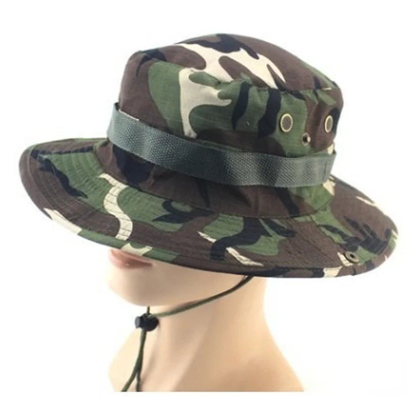 Military Camouflage Boonie Hats High Quality Outdoor Casual Bucket Hat Hunting Hiking Fishing Climbing Sun Protector Cap Men