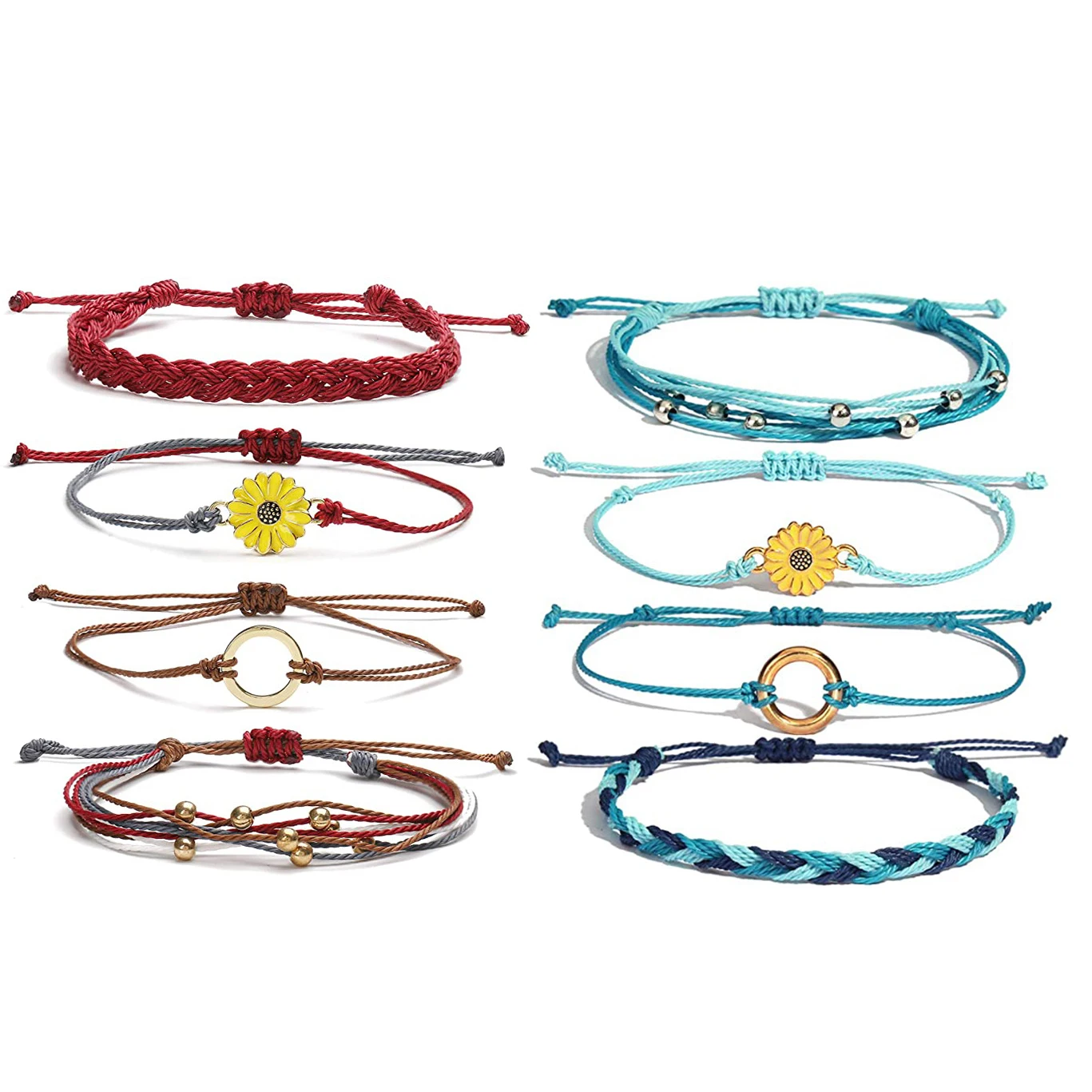 4 шт. штабелируемые многострунные летние браслеты для женщин и девушек 2022 Новая