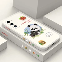 cute panda phone case for huawei p40 p50 p30 p20 pro lite nova 5t y7a mate 40 30 20 pro lite liquid silicone cover