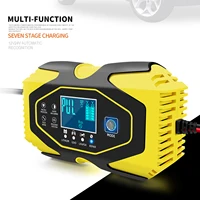 Auto Stop Car Battery Charger 12V/24V 2ah-150ah Lead Acid Battery AGM GEL& Lithium LiFePO4 Battery Repair 7-Stage Charging