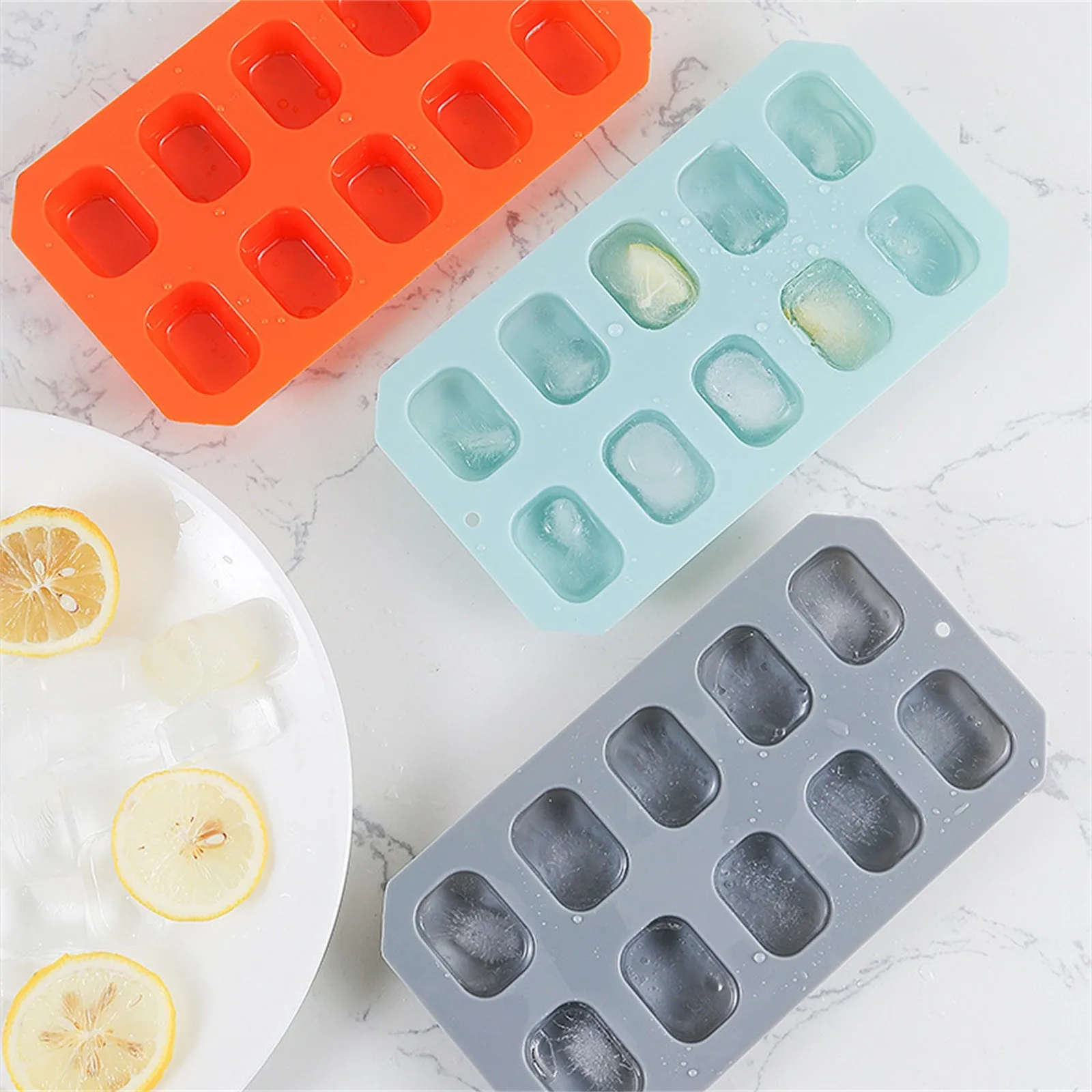 Гибкие силиконовые формы для заморозки льда виски 10 штабелируемые простые лотки
