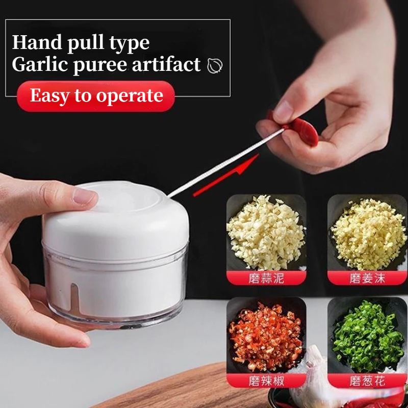 Masher Mini Portable Garlic Blender Hand Pull Type Household Manual Blenders for Kitchen Gadgets Tools Accessories