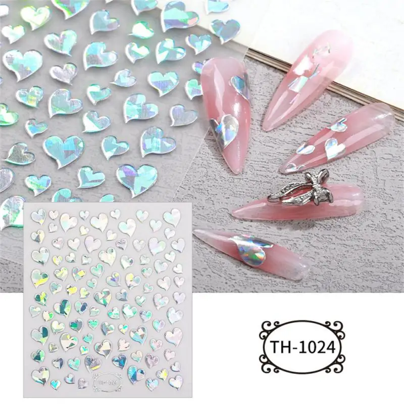 

Abstract Geometry Stickers For Nail 3D Laser Heart Flower Star Adhesive Sliders Decor Holographic Snake Decal Manicure Sticker