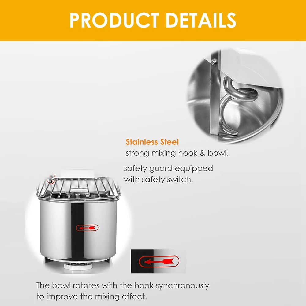 Спиральный миксер для теста 3 кг 5 8 10 12 15 20 25 50 100