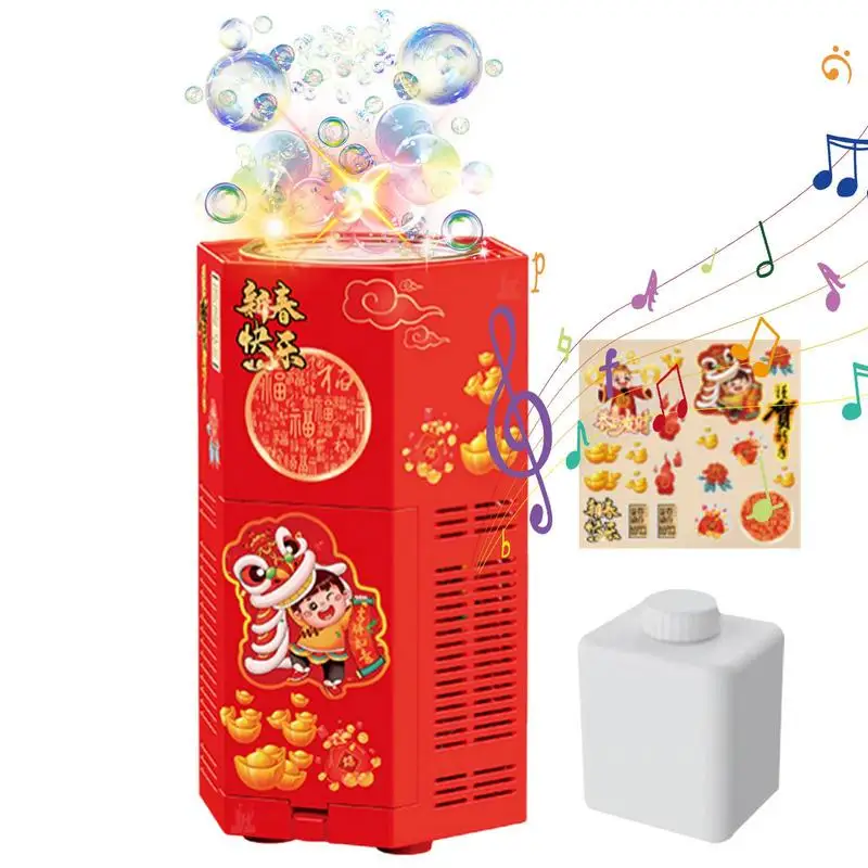 

Автоматическая пузырчатая машина 2023, китайский новый год, фейерверк, освещенный пузырчатый аппарат, портативная воздуходувка для пузырей для детей, подарки на день рождения