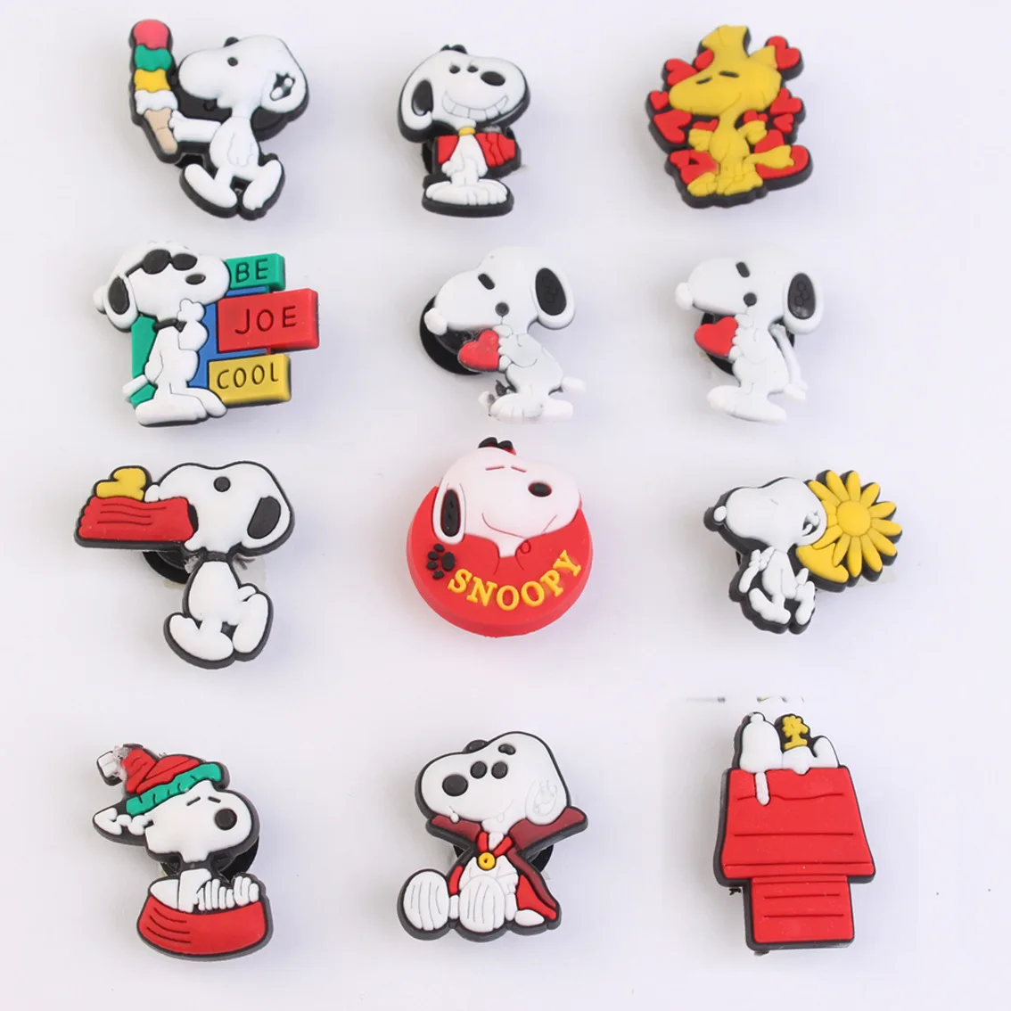 

1pcs 9 Styles Snoopy Summer Sandals Accessories PVC Cute Crocs Charms DIY Slippers Souvenir Decoration Kids X-mas Party Gifts