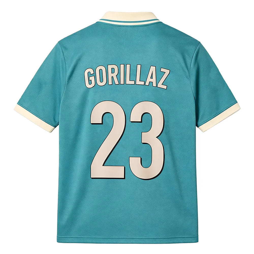 Фото Футболка Gorillazs FC Soocer Jersey Albums The Mountain Mesh, женская и мужская, свободного кроя, повседневная, дышащая, с V-образным вырезом, с коротким рукавом №5