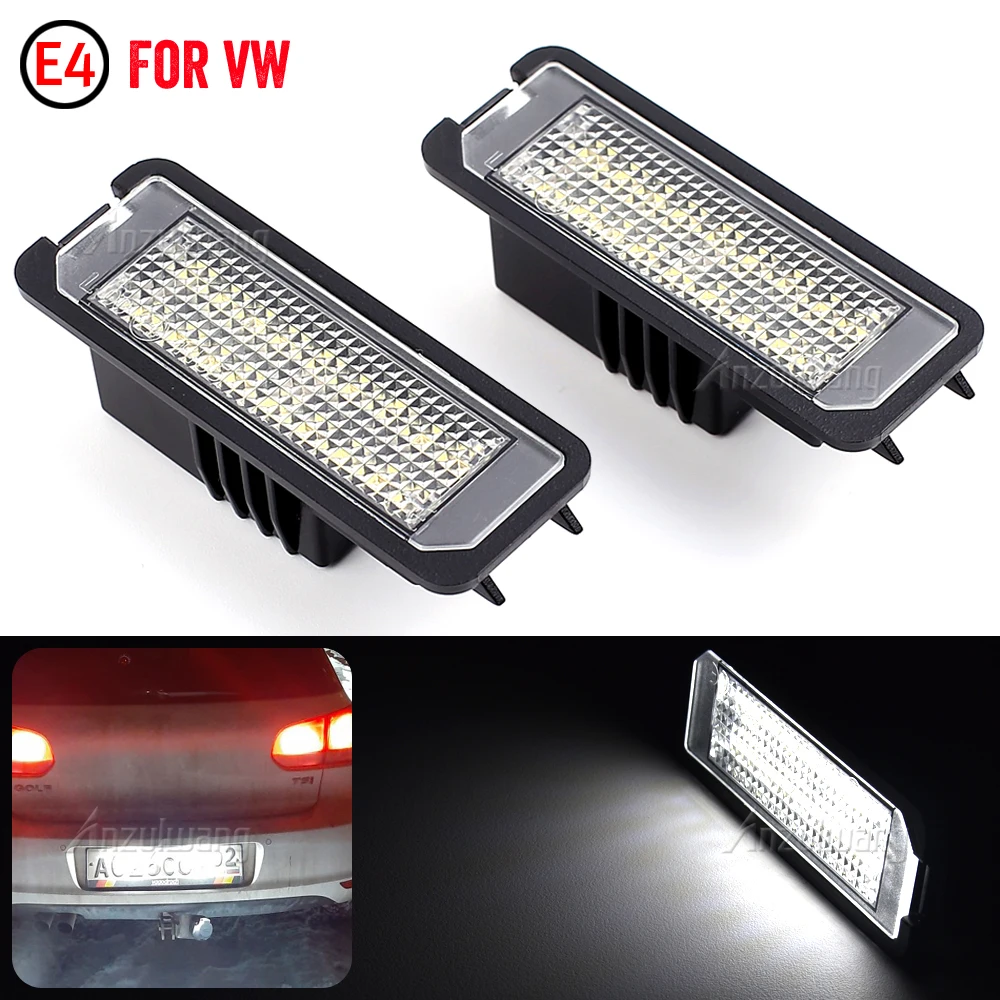 For VW Golf GTI Rabbit Passat CC Polo Lupo Beetle Eos Phaeton Scirocco LED Number License Plate Lights Lamp Canbus Error Free