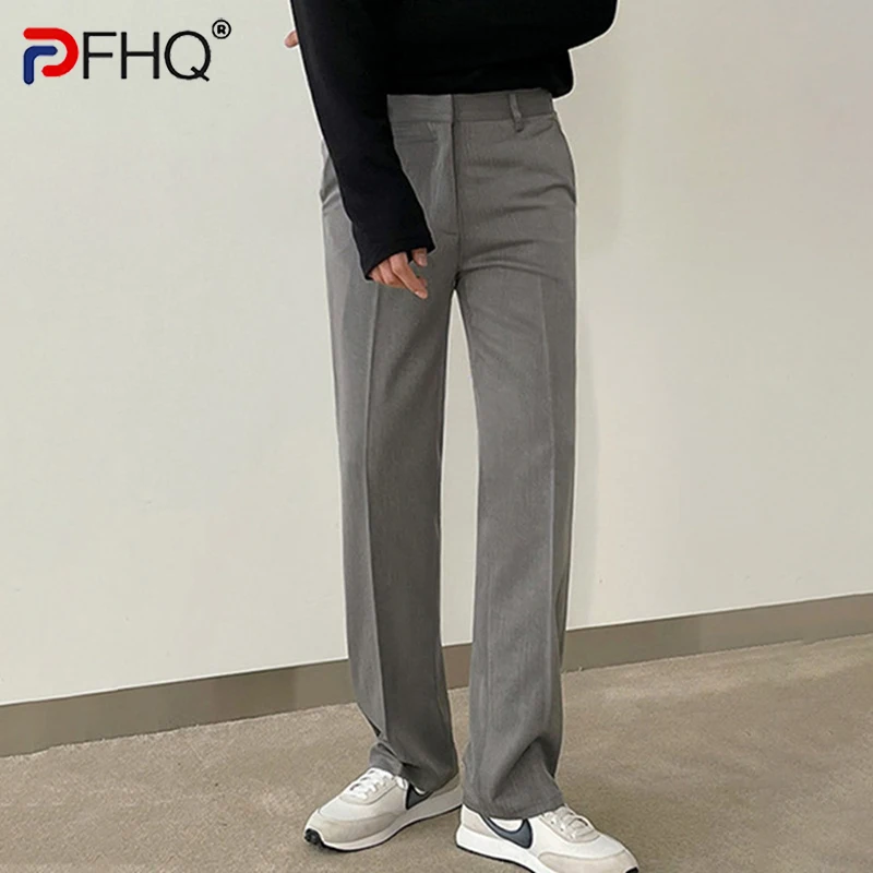 

PFHQ Роскошные широкие брюки высокого качества мужские прямые трубчатые корейские повседневные однотонные весенние модные элегантные брюки 2023