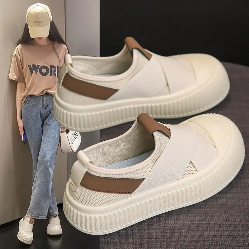 Женские кроссовки на платформе сетчатые дышащие повседневная обувь для