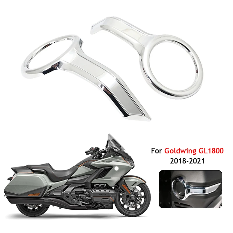 

GL1800 Chrome Fog Light Trim Rings Fits For Honda Goldwing GL1800BD Gold Wing GL1800B 1800 Tour 2018 2019 2020 2021 Motorcycle