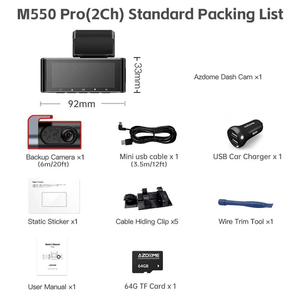 

AZDOME M550 Pro Dash Cam Встроенный GPS 5G WiFi 4K+1080P Двойная видеорегистратор для автомобилей 1440P+1080P+1080P Передний и задний внутренний автомобильный видеорегистратор