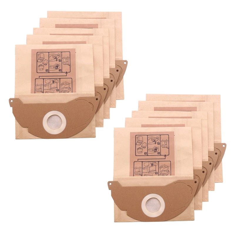 

10Pcs/Set Vacuum Cleaner Paper Garbage Dust Bags For KARCHER WD2250 A2004 A2054 MV2 Vacuum Cleaner Machine Accessory